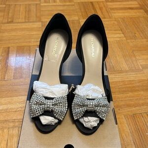 Le Chateau black with silver blinged out bow